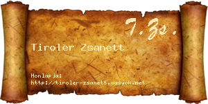 Tiroler Zsanett névjegykártya